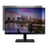 Der Targus Privacy Screen ist für 60,96 cm (24-Zoll) Monitore (16:9) mit unendlichem Breitbildformat (ca. 54,0 x 30,3 cm) ausgelegt. Zum Schutz Ihrer Daten verkleinern winzige vertikale Blenden auf der Oberfläche des Bildschirms den Blickwinkel, so dass Daten nur direkt vor dem Monitor bis zu 30 Grad von der Bildschirmmitte entfernt sichtbar sind.Zuschauer sehen nur einen dunklen, undeutlichen Bildschirm, wenn sie versuchen, die Informationen aus einem seitlichen Winkel zu betrachten. Der Sichtschutz bietet nicht nur Sicherheit, sondern hat auch eine matte Seite, die Blendeffekte verhindert und so die Augen entlastet. Der Targus Privacy Screen kann ganz einfach mit durchsichtigen Klebestreifen oder mit den mitgelieferten Magnetstreifen befestigt werden, die an der Kante des Monitors haften, um den Sichtschutz in Position zu halten und für eine zeitweilige Verwendung leicht zu entfernen. Der Targus Privacy Screen ist äußerst tragbar und benutzerfreundlich und schützt wertvolle Informationen auf einem LCD-Monitor vor Blicken.