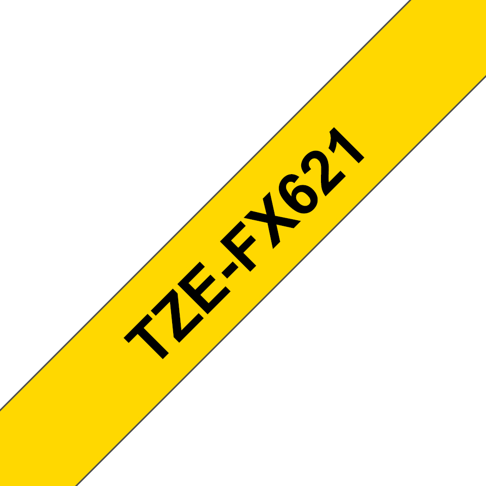 Schriftband TZe-FX621 (lam., flex.) Schwarz auf Gelb 9mm x 8m Schriftband TZe-FX621 (lam., flex.) Schwarz auf Gelb 9mm x 8m