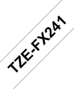 Schriftband TZe-FX241 (lam., flex.) Schwarz auf Weiß 18mm x 8m