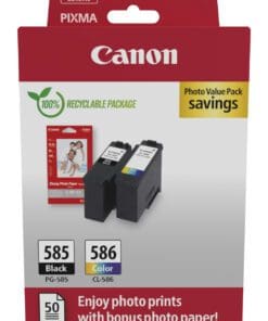 Canon PG585+CL586+GP501 Pixma MG Tinte+Fotopapier blk-col