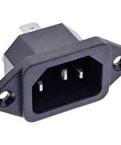 InLine® Kaltgeräte Einbaubuchse IEC-C14, schwarz, mit 6,3mm Steckfahne