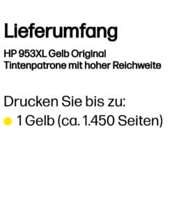 HP Tintenpatrone Nr. 953XL F6U18AE Gelb (ca. 1.600 Seiten) – Bild 3