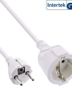 InLine® Strom-Verlängerung Schutzkontakt Stecker / Buchse, weiß, 1,5m