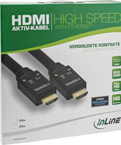 InLine® HDMI Aktiv-Kabel, HDMI-High Speed mit Ethernet, 4K2K, Stecker / schwarz / gold, 25m InLine® HDMI Aktiv-Kabel, HDMI-High Speed mit Ethernet, 4K2K, Stecker / schwarz / gold, 25m – Bild 3