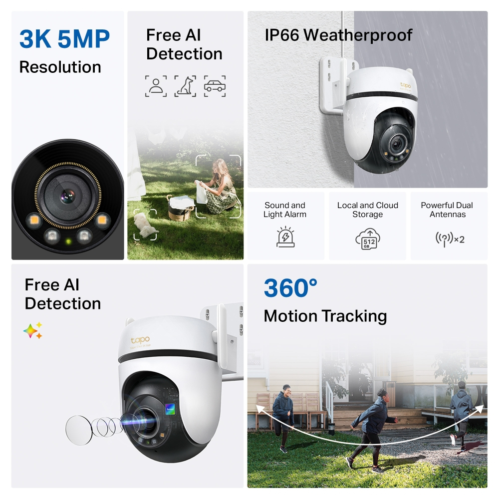 TP-Link TAPO C530WS Sicherheitskamera Turret IP-Sicherheitskamera Draußen 2880 x 1620 Pixel Wand TP-Link TAPO C530WS Sicherheitskamera Turret IP-Sicherheitskamera Draußen 2880 x 1620 Pixel Wand – Bild 5