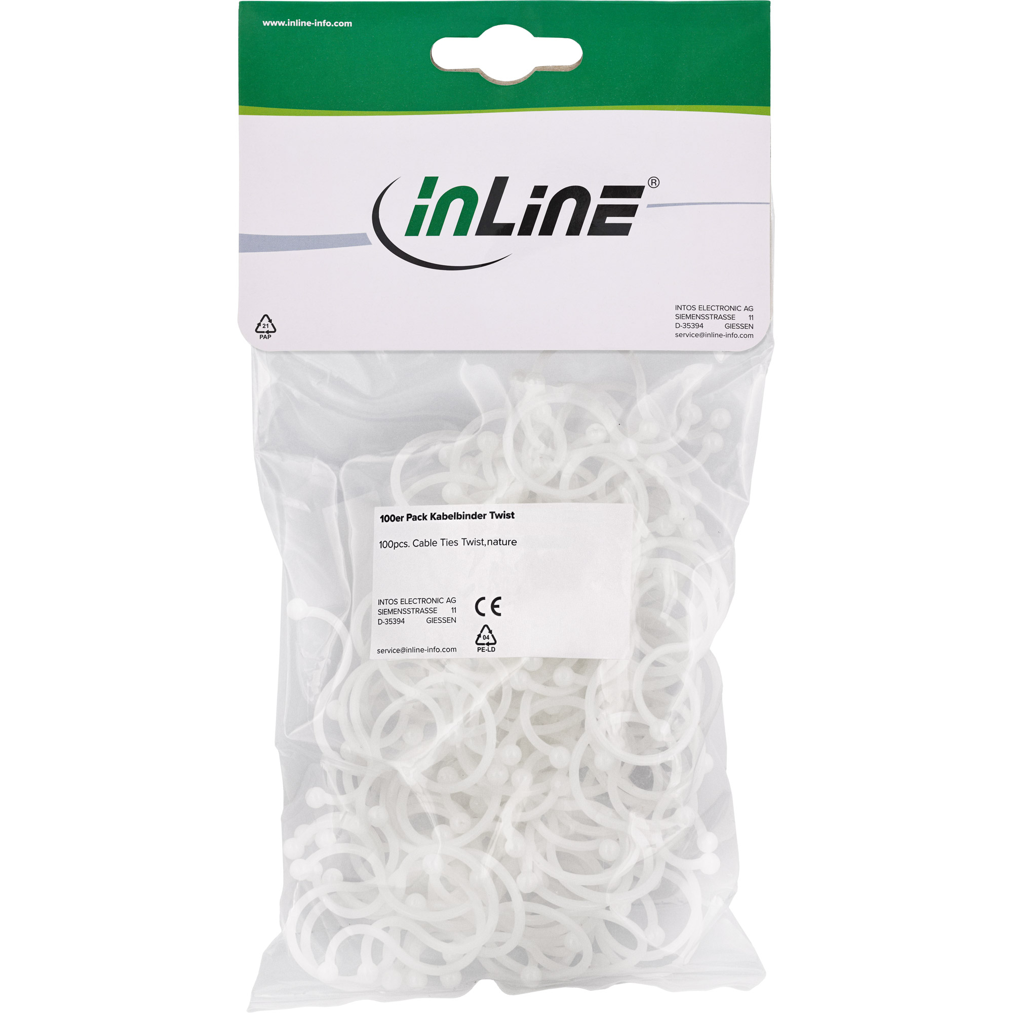 InLine® Kabelbinder Twist 26-30mm, natur, 100 Stück, natur InLine® Kabelbinder Twist 26-30mm, natur, 100 Stück, natur – Bild 2