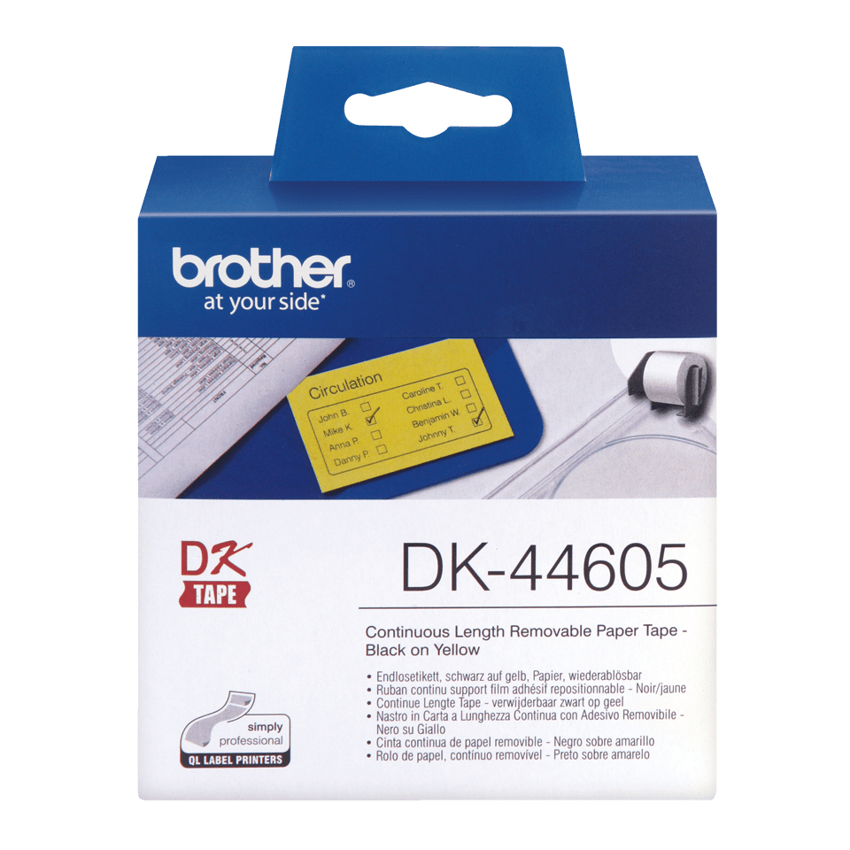 Endlos-Etiketten DK-44605 wiederablösbar gelb, 62mm x 30,48m Endlos-Etiketten DK-44605 wiederablösbar gelb, 62mm x 30,48m – Bild 2
