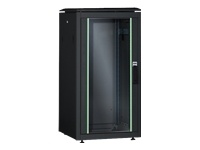 DIGITUS 26HE Unique Netzwerkschrank 800x800 mm Glastür schwarz