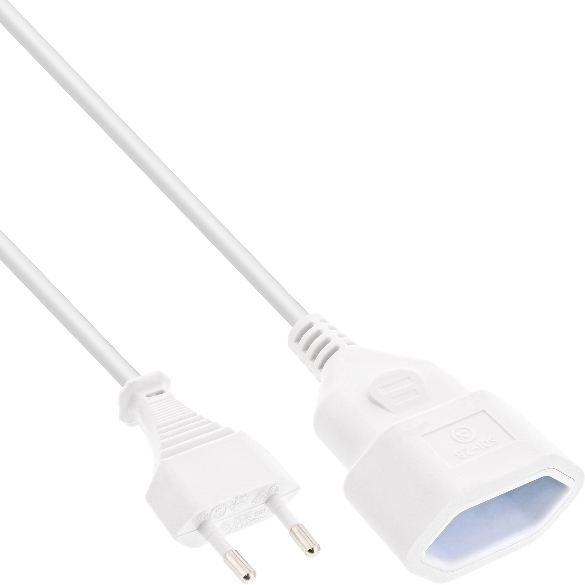 InLine® Euro-Verlängerung, Eurostecker an Eurokupplung, weiß, 0,5m InLine® Euro-Verlängerung, Eurostecker an Eurokupplung, weiß, 0,5m