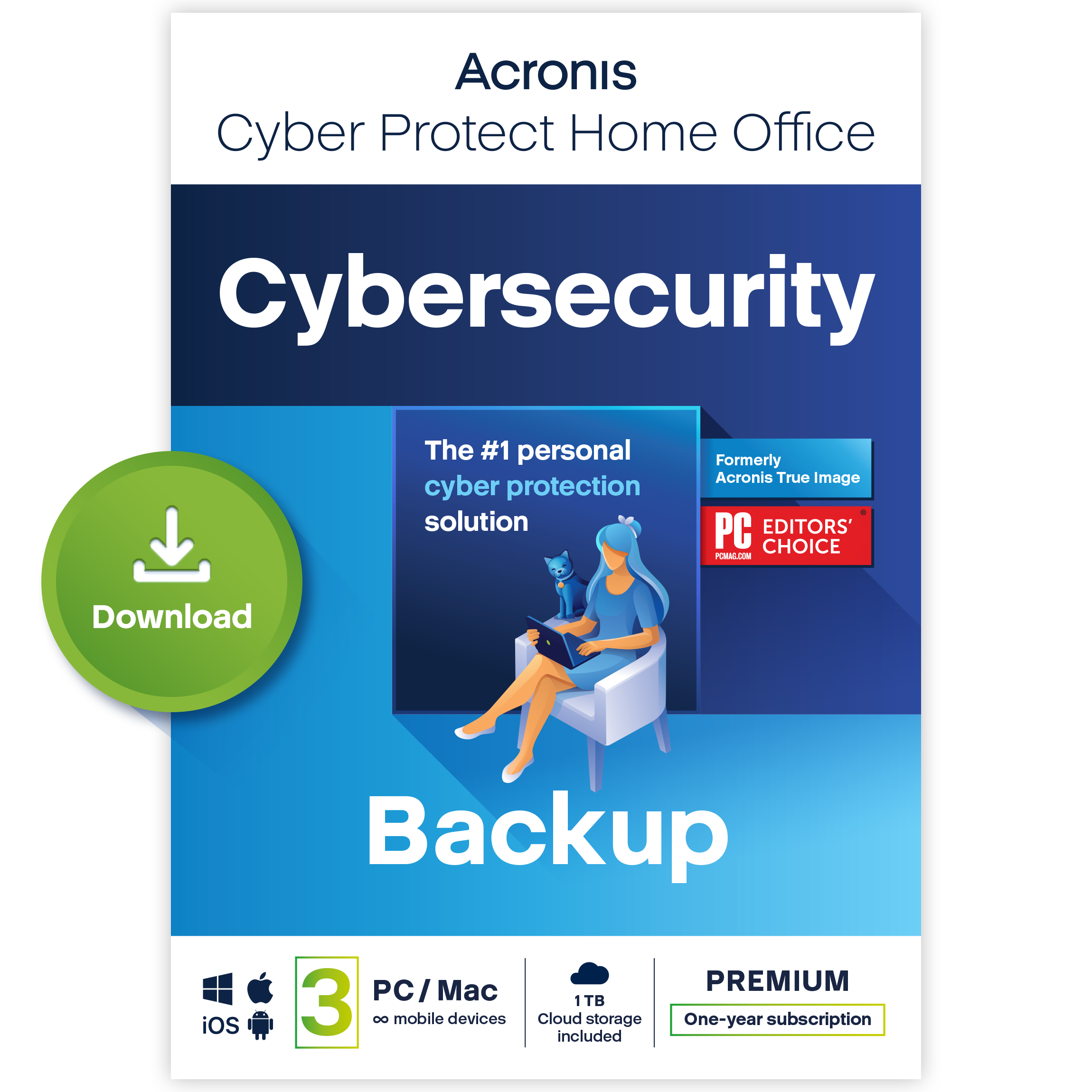 Acronis Cyber Protect Home Office 2023 - Premium - 3 Computer + 1 TB Cloud Storage - 1 year Acronis Cyber Protect Home Office 2023 - Premium - 3 Computer + 1 TB Cloud Storage - 1 year