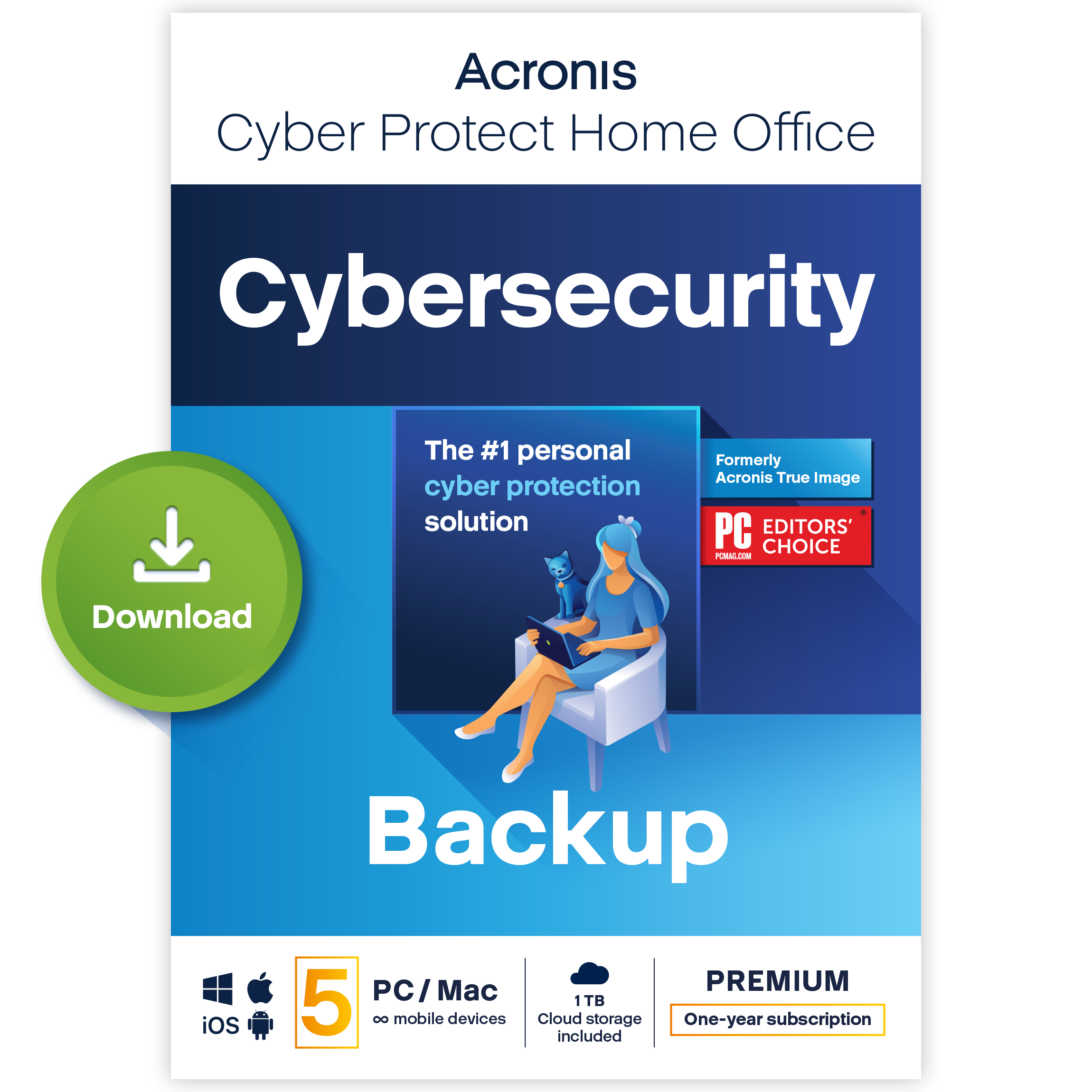 Acronis Cyber Protect Home Office 2023 - Premium - 5 Computer + 1 TB Cloud Storage - 1 year Acronis Cyber Protect Home Office 2023 - Premium - 5 Computer + 1 TB Cloud Storage - 1 year