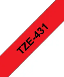Brother Schriftband TZe-431 (lam.) Schw. auf Rot BxL 12mm x 8m