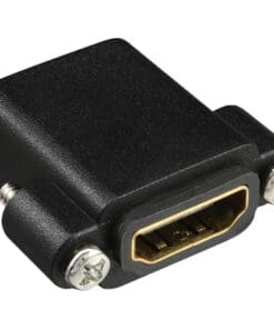 HDMI Adapter zum Einbau mit Gewinde, HDMI A Buchse/Buchse, vergoldete Kontakte