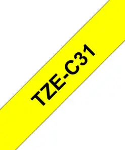 Schriftband TZe-C31 (lam.) Schwarz auf Signalgelb BxL 12mm x 5