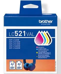 Brother Tintenpatronen LC-521VAL Multipack (je 1x BK/M/C/Y)