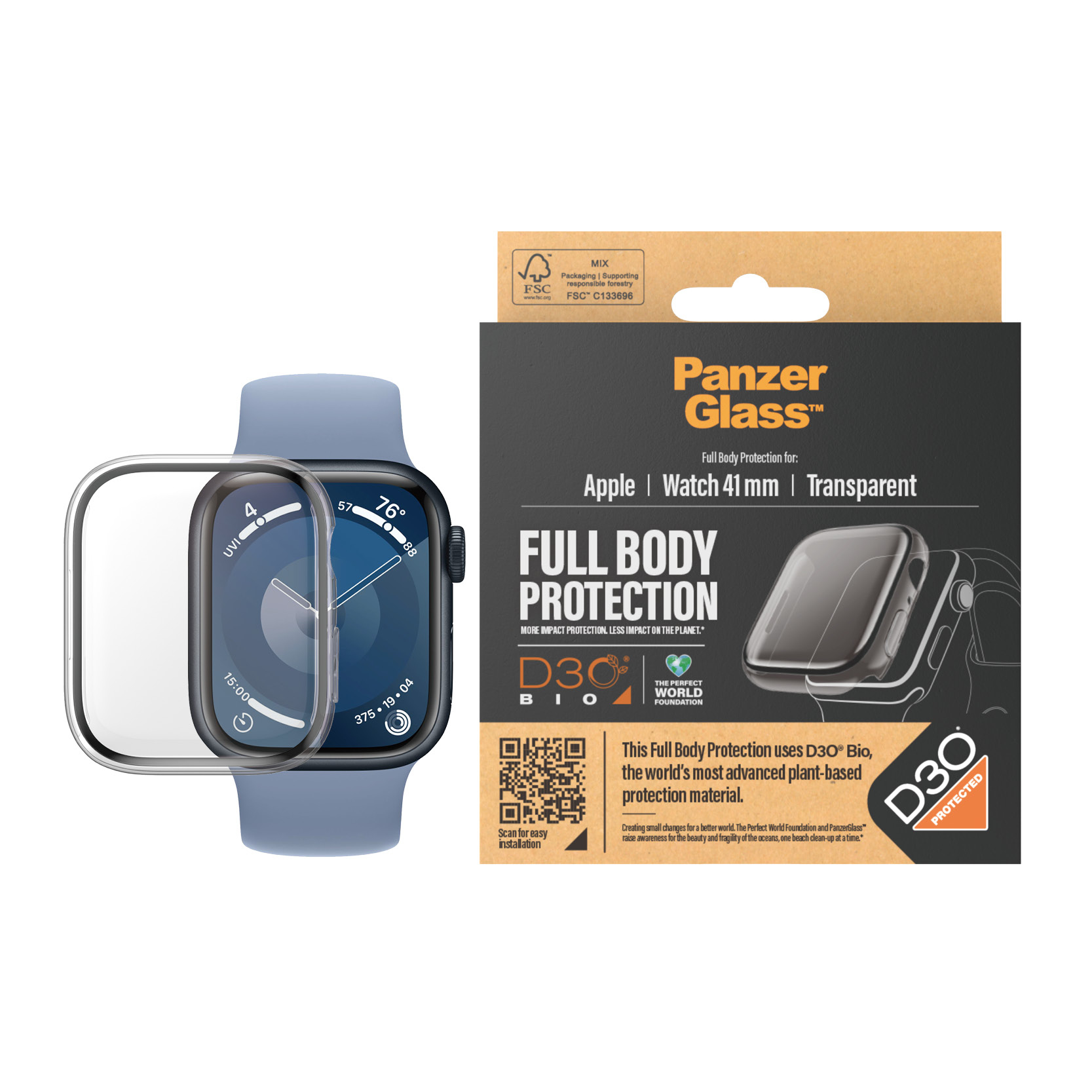 PanzerGlass Full Body Apple Watch 2023 w. D3O, 41mm, Transp. *siehe Beschreibung PanzerGlass Full Body Apple Watch 2023 w. D3O, 41mm, Transp. *siehe Beschreibung – Bild 2