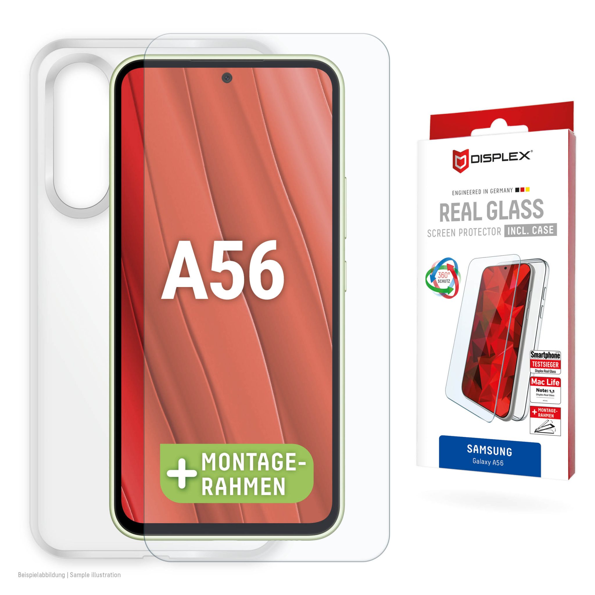 DISPLEX Panzerglas 10H inklusive Handyhülle transparent für Galaxy A56 DISPLEX Panzerglas 10H inklusive Handyhülle transparent für Galaxy A56