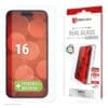 DISPLEX Panzerglas 10H inklusive Handyhülle transparent für iPhone 16 In dieser langlebigen Hülle nach US-Militärstandard ist das Gerät vor Schäden durch Herunterfallen geschützt. Die flexible Schale mit umlaufender Blende und verstärkten Ecken wehrt Erschütterungen und Stöße ab. Präzise Aussparungen geben uneingeschränkten Zugang zu Bedienelementen, Anschlüssen und Kameras. Das weich strukturierte Innenmaterial ist beim Wechseln des Betrachtungswinkels eine rutschfeste Basis und schützt den Bildschirm vor Kratzern, wenn das Gerät nicht in Gebrauch ist. Die halbstarre, griffige Außenhülle mit Magnetverschluss schützt das Tablet zusätzlich.