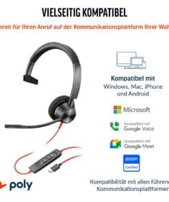 Poly Headset Blackwire C3310 Mono USB-C/A Teams Poly Headset Blackwire C3310 Mono USB-C/A Teams – Bild 5
