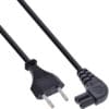 InLine® Netzkabel, Netzstecker auf Euro 8 C7 Stecker, gewinkelt, 0,3m, schwarz