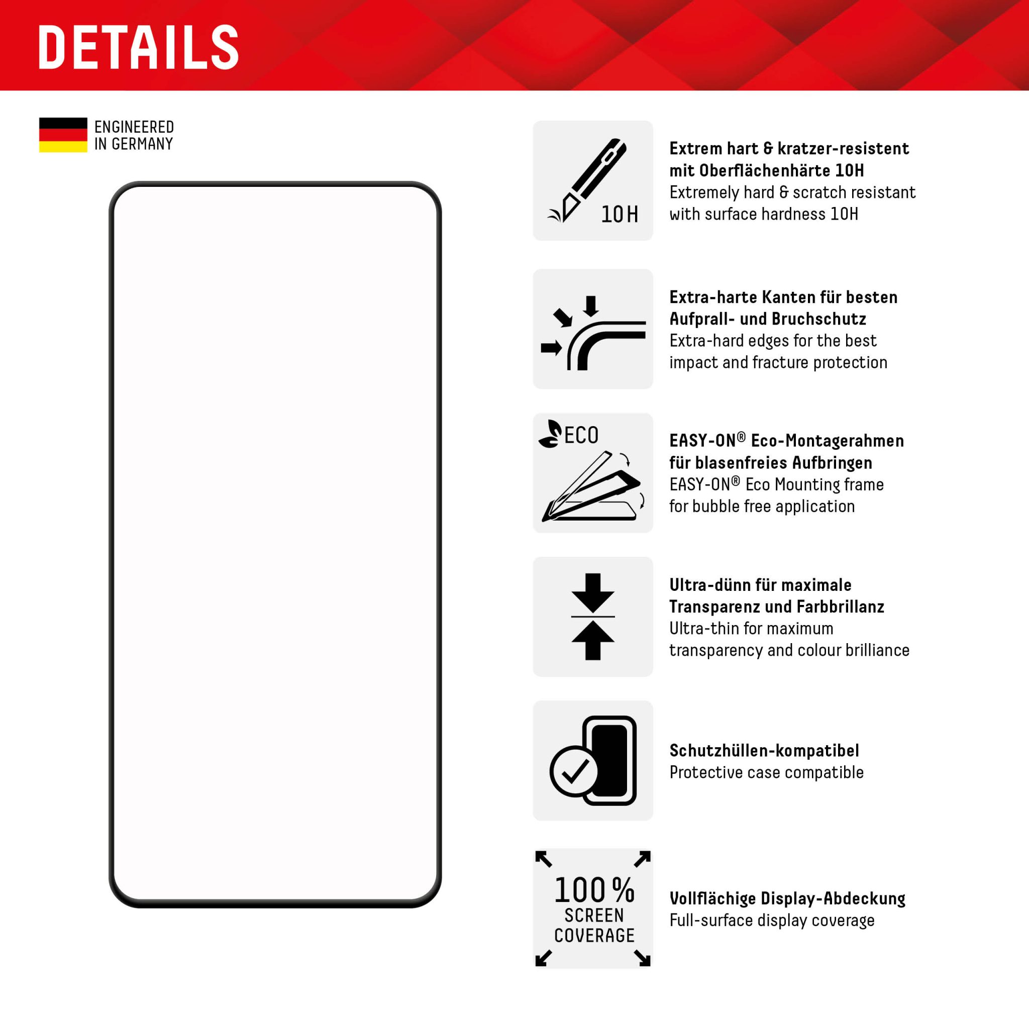 DISPLEX Panzerglas 10H vollflächig für Samsung Galaxy S22+/S23+ DISPLEX Panzerglas 10H vollflächig für Samsung Galaxy S22+/S23+ – Bild 2
