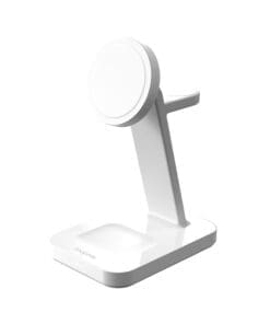 mophie Snap+ 3-in-1 Wireless Charge Stand Kopfhörer, Smartphone, Smartwatch Weiß USB Kabelloses Aufladen Schnellladung Drinnen