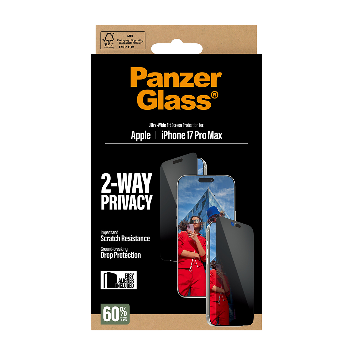 PanzerGlass 2-Way Privacy Schutzglas iPhone 17 Pro Max/UWF PanzerGlass 2-Way Privacy Schutzglas iPhone 17 Pro Max/UWF – Bild 3