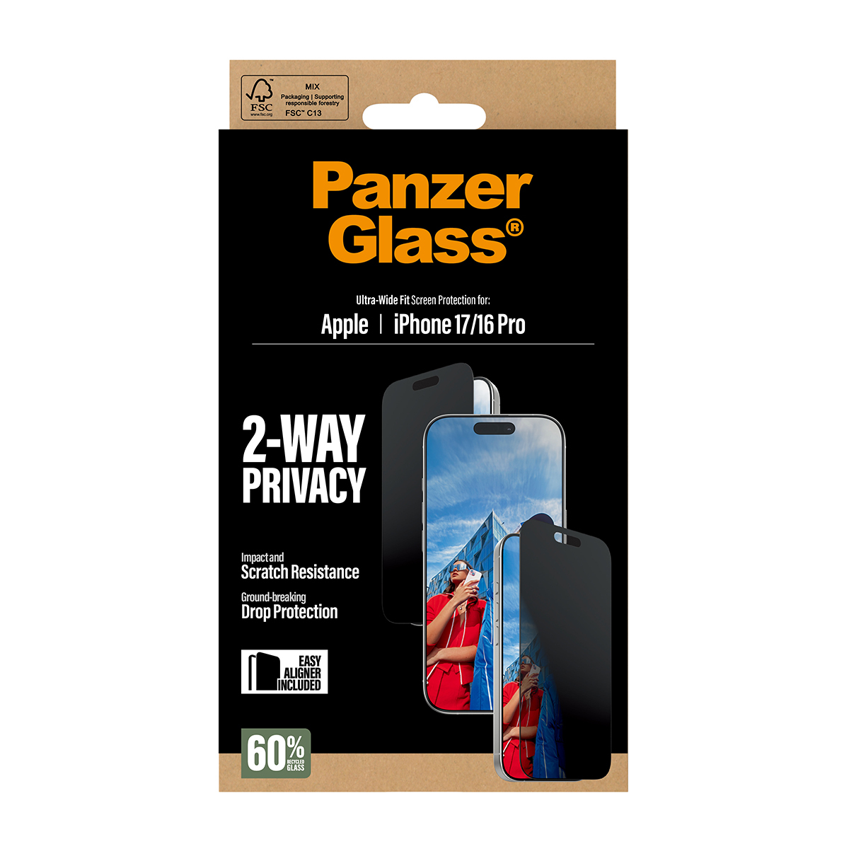PanzerGlass 2-Way Privacy Schutzglas iPhone 17/16 Pro UWF PanzerGlass 2-Way Privacy Schutzglas iPhone 17/16 Pro UWF – Bild 3
