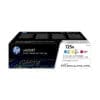 HP 125A 3er-Pack Cyan/Magenta/Gelb Orig. LaserJet Tonerkar. Ideal für professionelles Drucken im Home-Office oder in kleinen Unternehmen. Diese Original HP Tonerkartuschen liefern exzellente Ergebnisse in konsistenter Qualität.<br><br>Mit HP 125 LaserJet Zubehör bringen Sie Ihr Unternehmen perfekt zur Geltung. HP ColorSphere Toner sorgt für Top-Qualität: brillante Farben, gestochen scharfer Text und naturgetreue Fotos. Sichern Sie sich hohe Produktivität mit zuverlässiger, konsistenter HP Qualität.