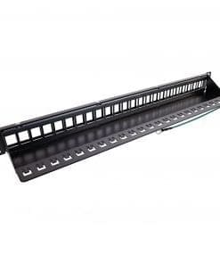 Alternative view of InLine® Patchfeld 24-fach, Keystone Snap-In Leerblech Patchpanel, 48,26cm (19"), 1HE, schwarz