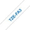 Schriftband TZe-FA3 (Textil, nicht lam.) Blau auf Weiß 12mm Erzielen Sie mit Schriftbändern von Brother immer hervorragende, detailierte Ergebnisse.