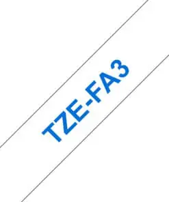 Schriftband TZe-FA3 (Textil, nicht lam.) Blau auf Weiß 12mm