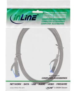 Alternative view of InLine® Patchkabel flach, U/FTP, Cat.6A, grau, 3m, grau