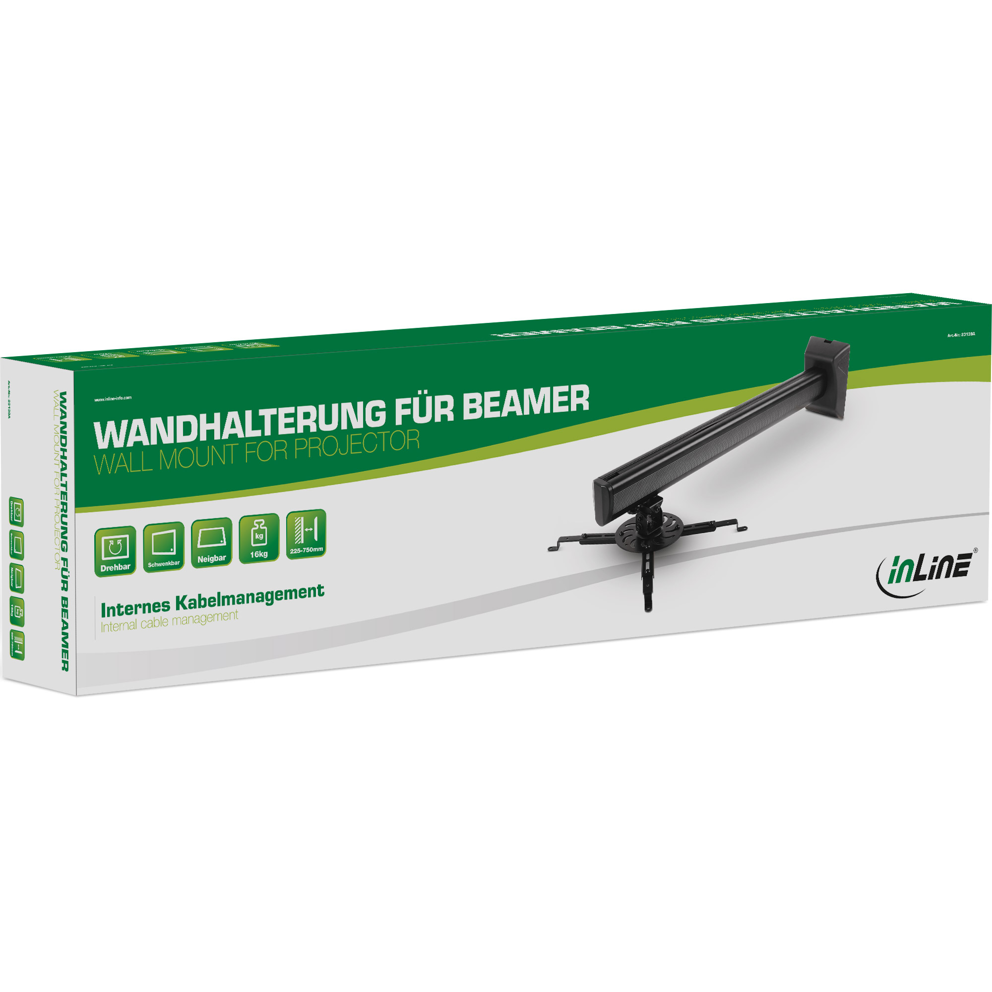 InLine® Wandhalterung für Beamer, max. 16kg, schwarz InLine® Wandhalterung für Beamer, max. 16kg, schwarz – Bild 3