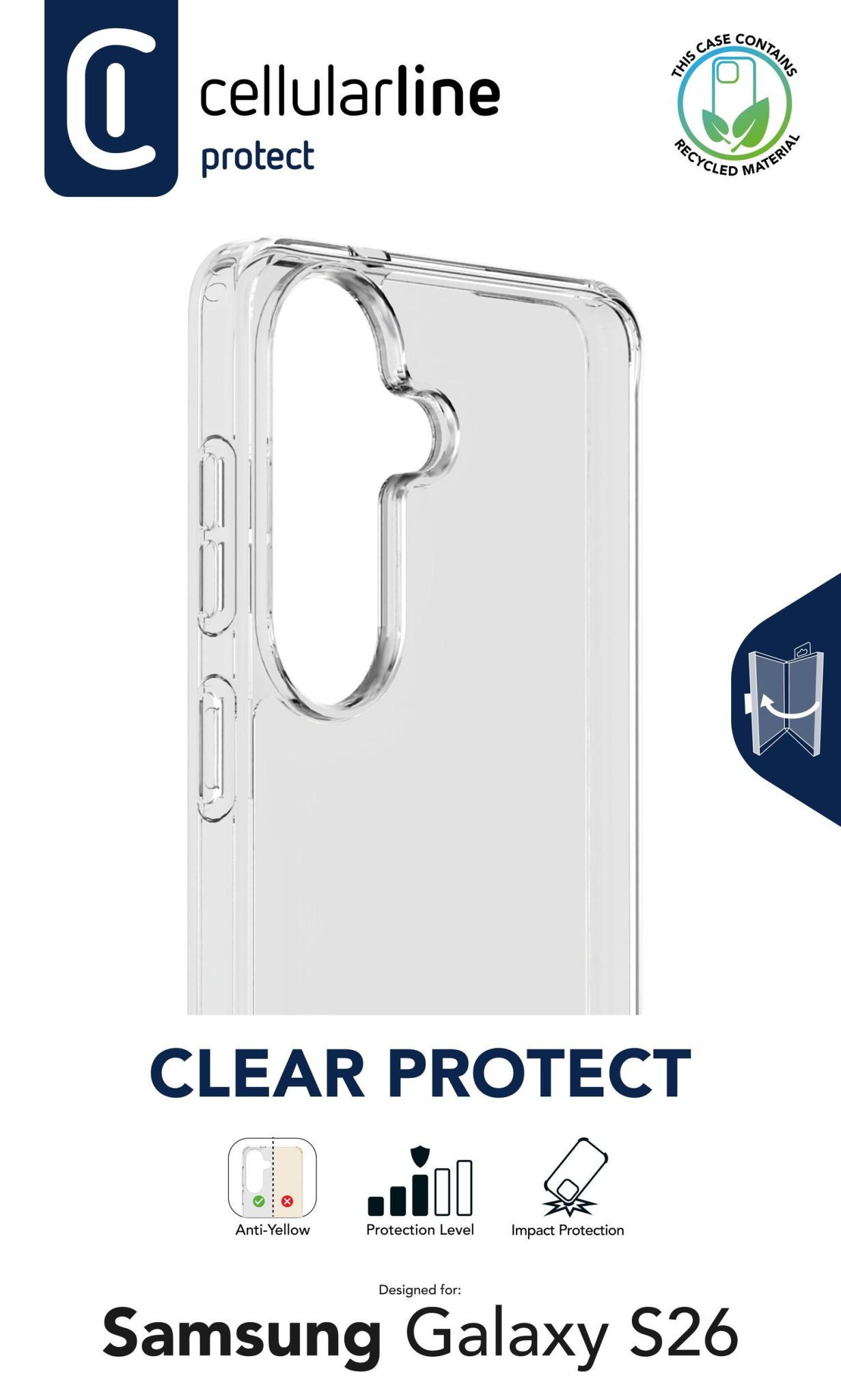 Cellularline Clear Strong Case für Samsung S26 Cellularline Clear Strong Case für Samsung S26 – Bild 2