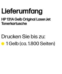HP Toner 131A CF212A Gelb (ca. 1.800 Seiten) – Bild 3