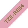 Textilband TZe-RE54 nicht klebend gold auf rosa 24mm x 4m