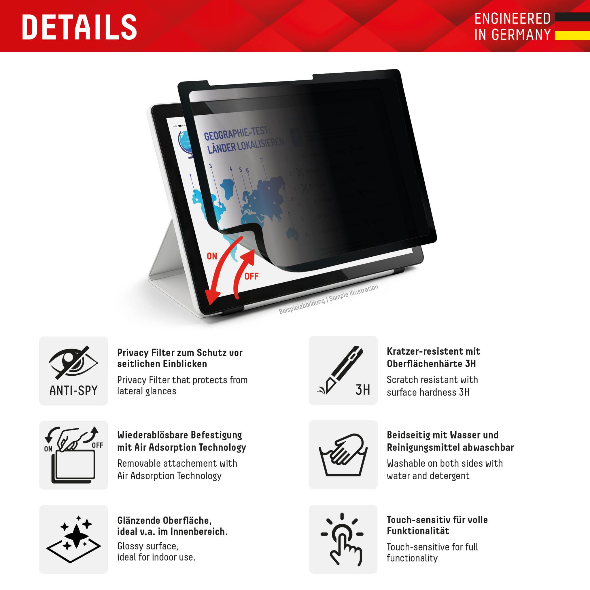 DISPLEX Sichtschutz / Privacy für iPad Pro 11" (2024/2025) DISPLEX Sichtschutz / Privacy für iPad Pro 11" (2024/2025) – Bild 2