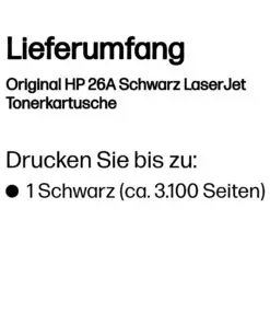 HP Toner 26A Schwarz (ca. 3.100 Seiten) – Bild 3