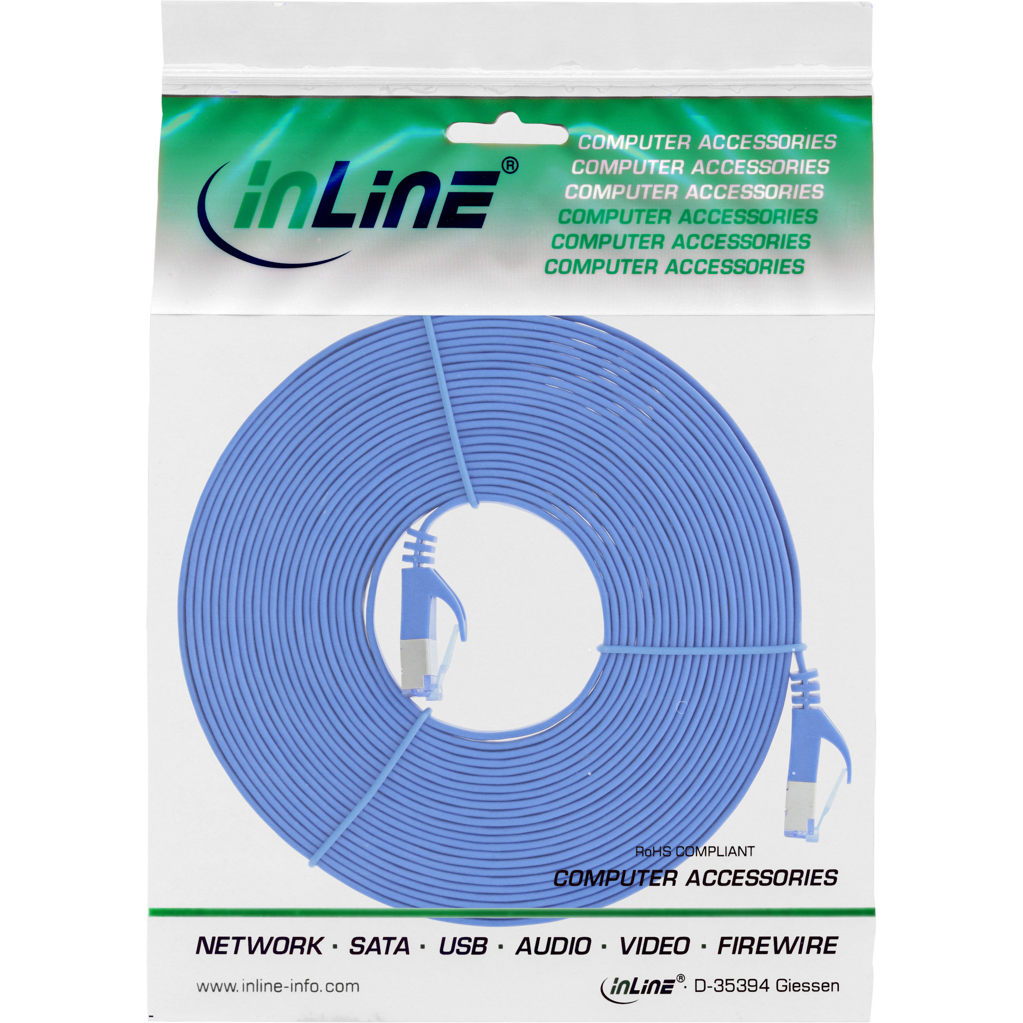 InLine® Patchkabel flach, U/FTP, Cat.6A, blau, 5m, blau InLine® Patchkabel flach, U/FTP, Cat.6A, blau, 5m, blau – Bild 2