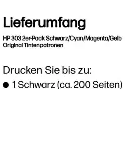 HP 303 2er-Pack Schwarz/Cyan/Magenta/Gelb Original Tintenpatr. HP 303 2er-Pack Schwarz/Cyan/Magenta/Gelb Original Tintenpatr. – Bild 3