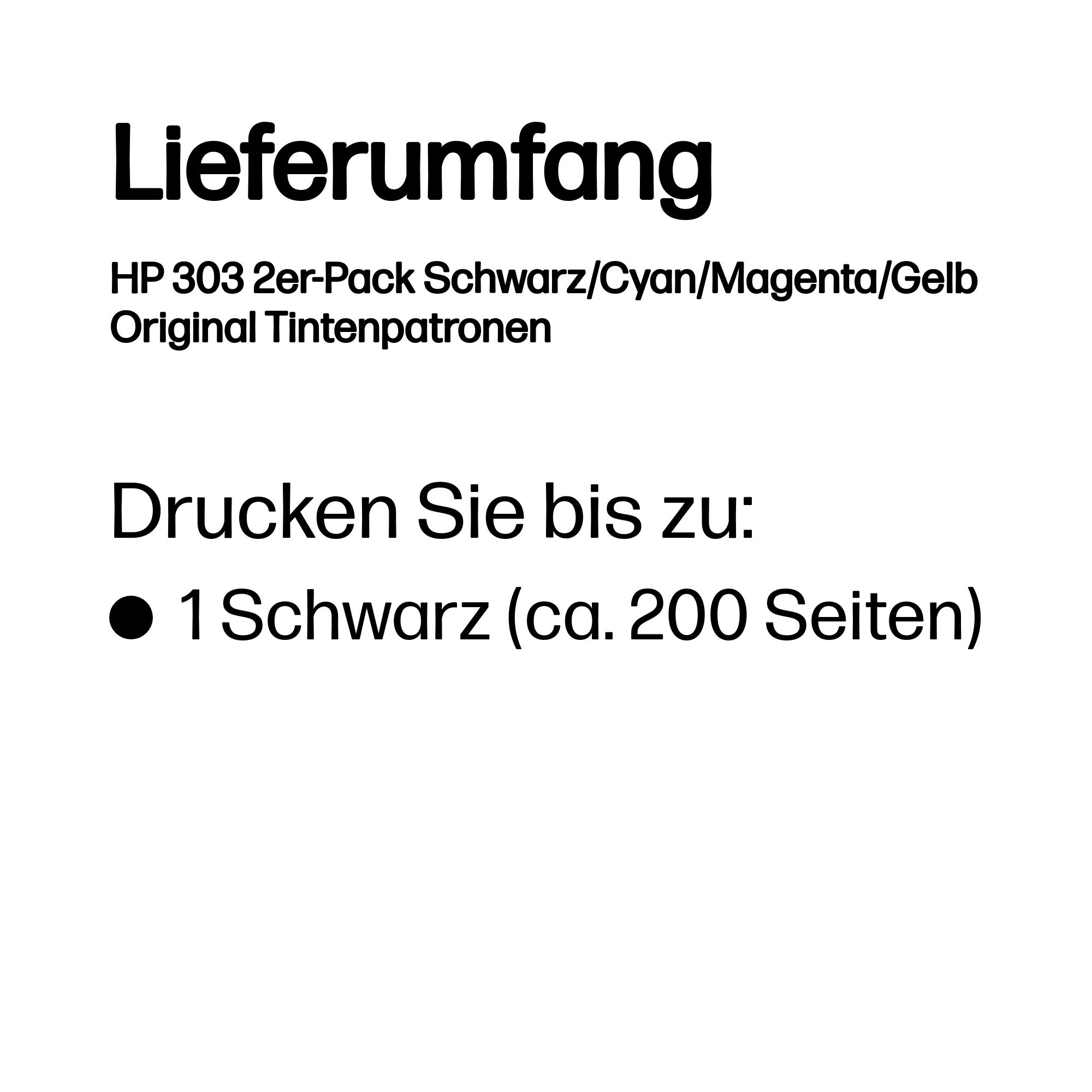 HP 303 2er-Pack Schwarz/Cyan/Magenta/Gelb Original Tintenpatr. HP 303 2er-Pack Schwarz/Cyan/Magenta/Gelb Original Tintenpatr. – Bild 3