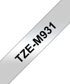 Schriftband TZe-M931 (lam.) Schwarz auf silber-metallic 12mm