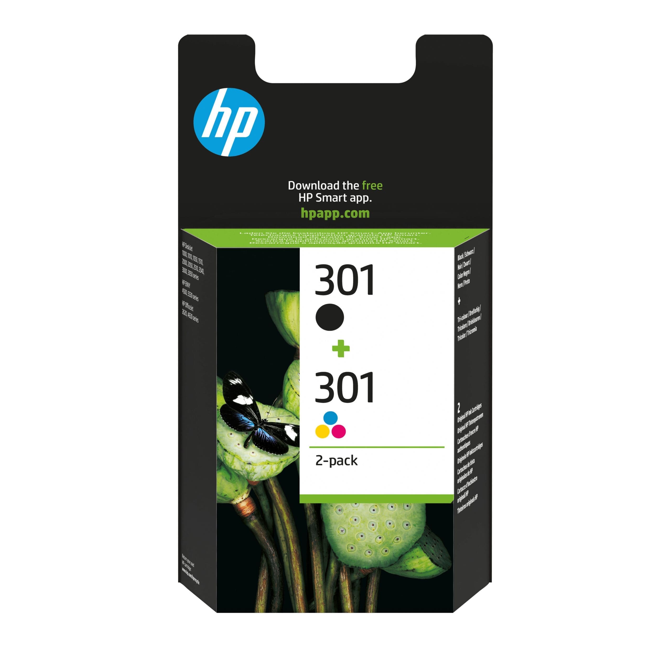 HP 301 2er-Pack Schwarz/Cyan/Magenta/Gelb Orig. Druckerpatr. HP 301 2er-Pack Schwarz/Cyan/Magenta/Gelb Orig. Druckerpatr.