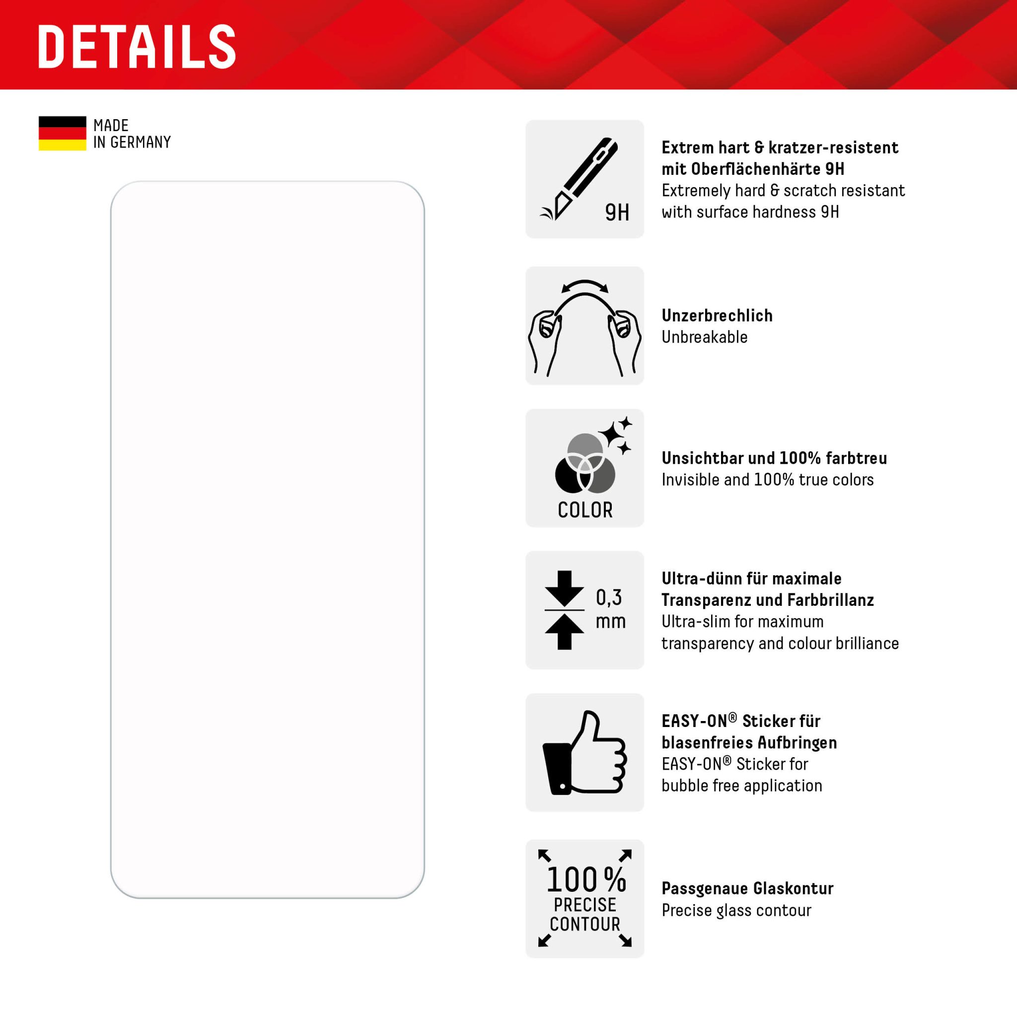 DISPLEX Panzerfolie 9H für Xiaomi Redmi 12 DISPLEX Panzerfolie 9H für Xiaomi Redmi 12 – Bild 2