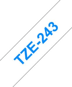 Brother Schriftband TZe-243 (lam.) Blau auf Weiß 18mm x 8m