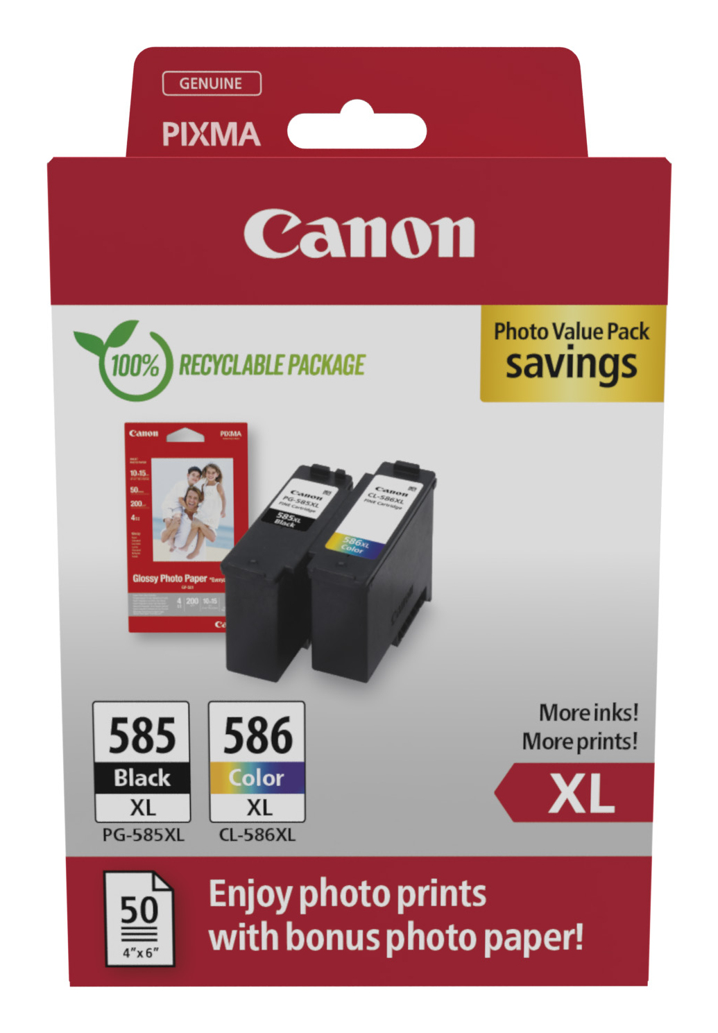 Canon XL PG585+CL586+GP501 Pixma MG Tinte+Fotopapier blk-col Canon XL PG585+CL586+GP501 Pixma MG Tinte+Fotopapier blk-col