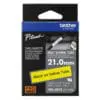Brother HSe-651E Schrumpfschlauch schwarz auf gelb (21 mm) Die Brother Schrumpfschläuche wurden speziell für die dauerhafte Beschriftung und Kennzeichnung von Kabeln und Drähten entwickelt. Sie besitzen eine Schrumpfrate von 3:1 und sind kompatibel mit P-touch-Etikettendruckern, mit einem HS- oder HSE-Logo auf der Abdeckung der Bandkassette.