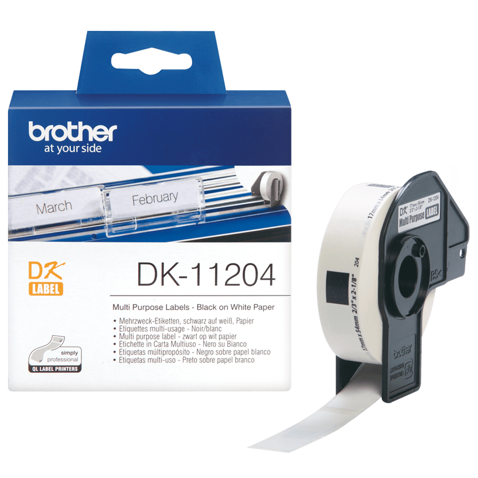 Brother Mehrzwecketiketten DK-11204 (400 St.) weiß 17 x 54 mm Brother Mehrzwecketiketten DK-11204 (400 St.) weiß 17 x 54 mm