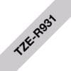 Textilband TZe-R931 nicht klebend schwarz auf silber 12mm x 4m Brother Textilband TZe-R951 mit schwarzer Schrift auf silbernem Hintergrund und einer Breite von 24 Millimeter, sowie 4 Meter Länge.